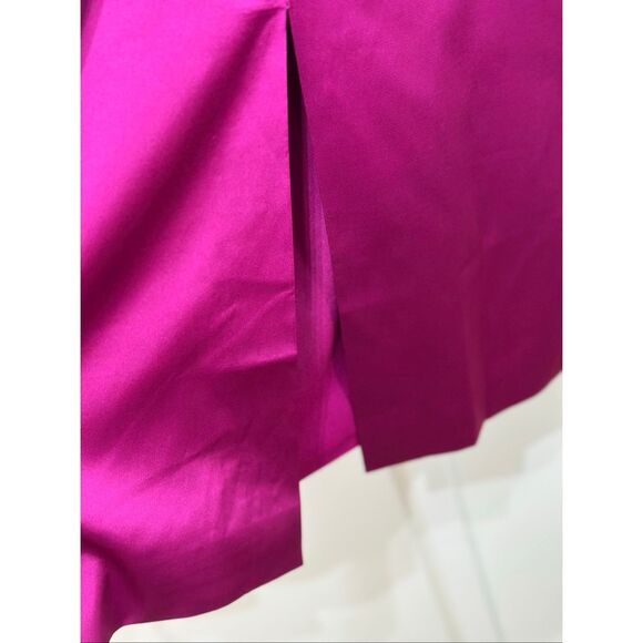 NWT Ieena For MAC DUGGAL High Neck Lined Magenta 3/4 Sleeve Midi Dress Women's 6 - Picture 12 of 14